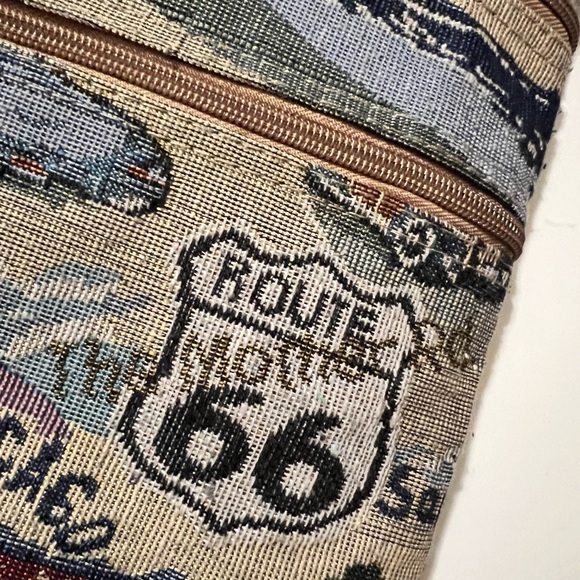 Route 66 Tapestry Cloth Crossbody Bag - Picture 2 of 9